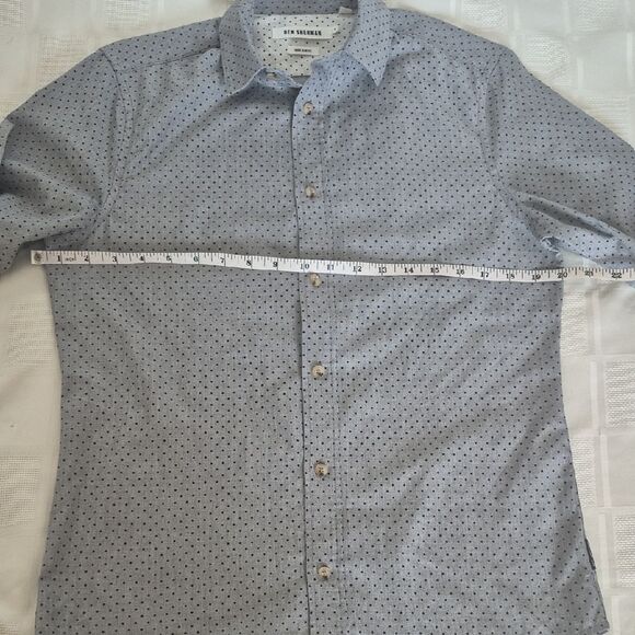 Ben Sherman Soho Slim Fit Charcoal Polka Dot Button Down Shirt - Picture 10 of 16